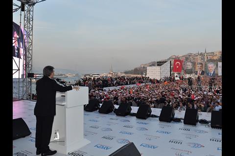 Inauguration of the Marmaray tunnel.
